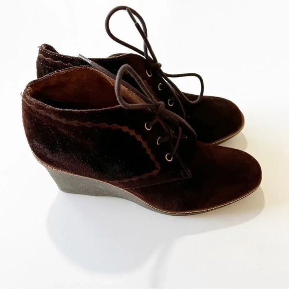 Naturalizer‎ Kaitlyn Brown Suede Wedge Bootie Women’s Size 9 Autumn in New York - Picture 5 of 12